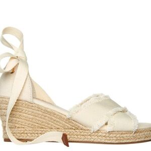 Cream Espadrille Wedge Sandals